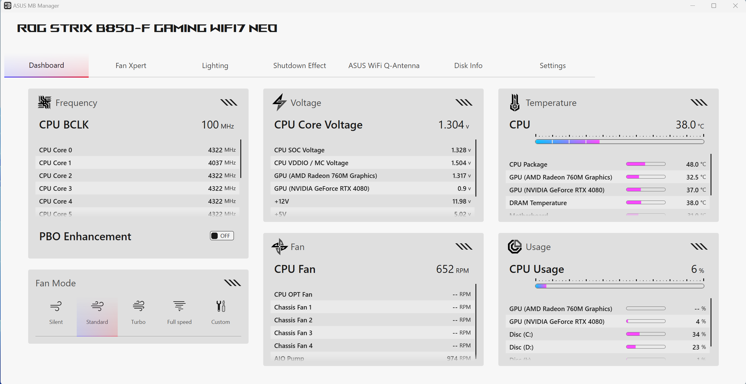 Asus ROG Strix B850-F Gaming Wifi Neo - Software
