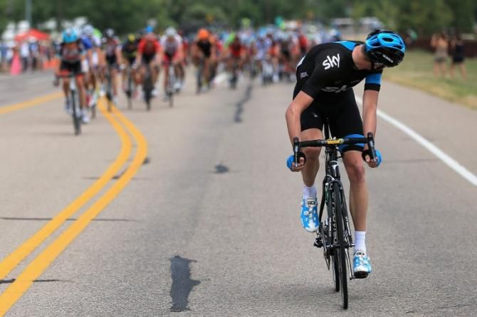 Chris Froome (Sky) put in a dig very early in the stage