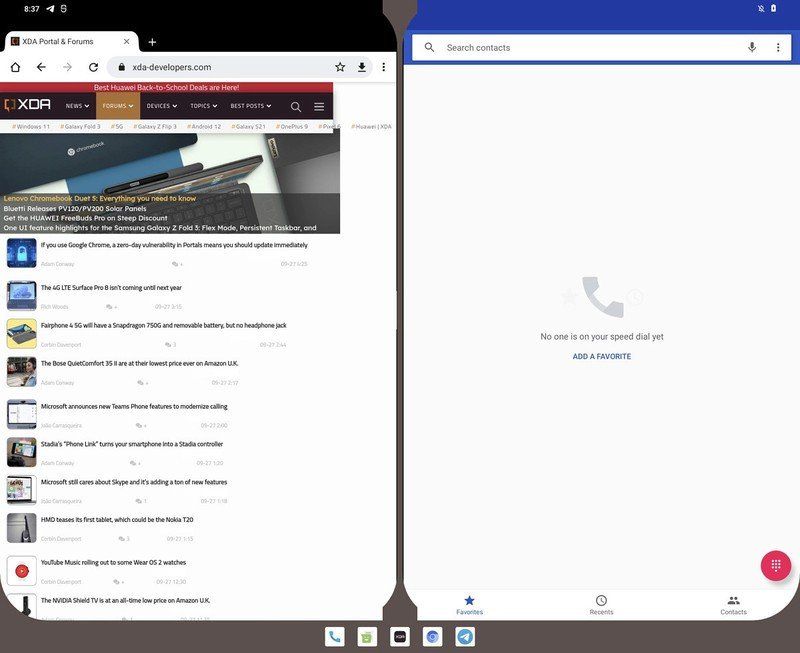 Android 12 Split Screen Apps Taskbar