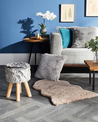 Aldi grey shearling stool