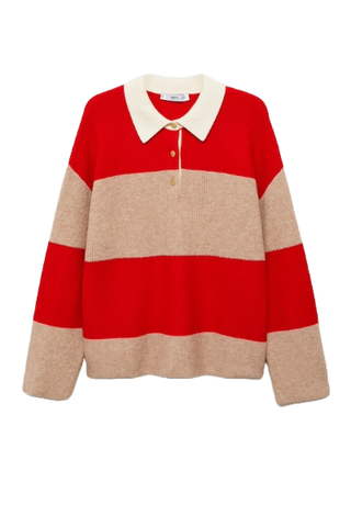 Mango Striped Polo-Neck Sweater (Was $70) 