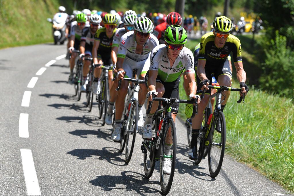 Tom-Jelte Slagter (Dimension Data) in the breakaway