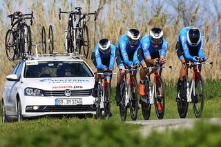 Team Gazprom - RusVelo won the Coppi e Bartali stage 1b team time trial