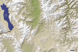 Map of where a 5.7 magnitude earthquake struck in China&#039;s Yunnan Province in 2009