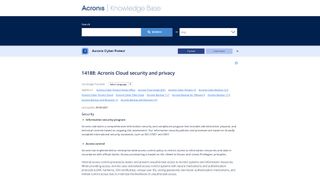 A description of Acronis security features on the Acronis knowledge base