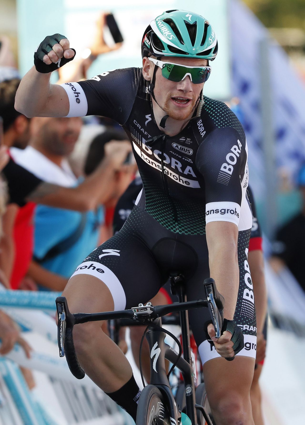 Sam Bennett celebrates another WorldTour win