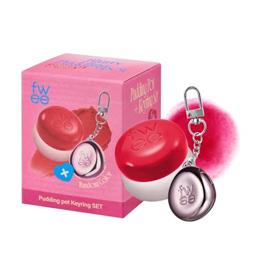 Fwee Blurry Pudding Pot + Keychain Set | Airbrushed Blush &amp; Lip, Buildable Pigment, Long-Lasting, Lightweight, Easy to Blend, Natural Soft Matte Finish Makeup &ndash; Mule (pink Red) | 0.17 Oz
