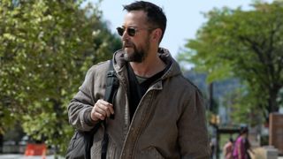 Dr. Robby walks to work