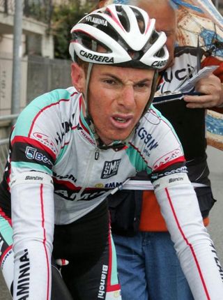 Riccardo Riccò (Ceramica Flaminia) is in pain after his first win