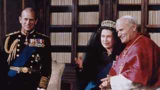 Queen with the Pope at the Vatican, Rome in 1980