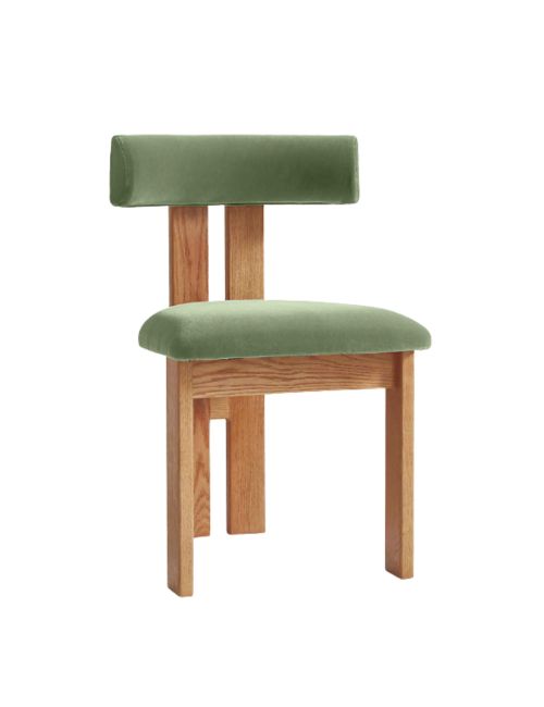 Ceremonie Green Mohair Dining Chair by Athena Calderone