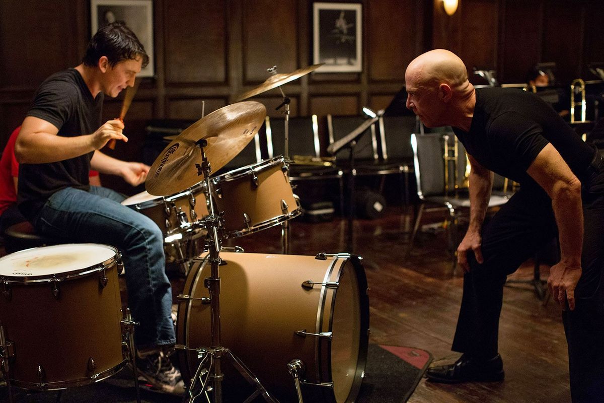 Miles Teller and J.K. Simmons star in Damien Chazelle&#039;s &#039;Whiplash,&#039; about an ambitious young drummer and his hard-driving teacher.