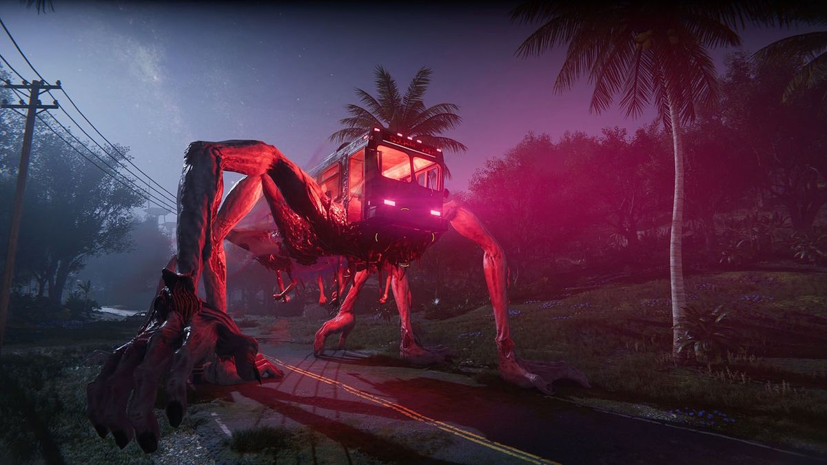 Once Human screenshot - spider-bus with human legs