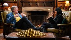 Sir Stephen Fry and Claudia Winkleman in The Celebrity Traitors