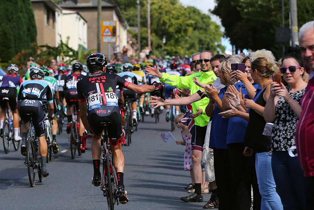 The peloton in action during stage 5 at the Tour of Britain