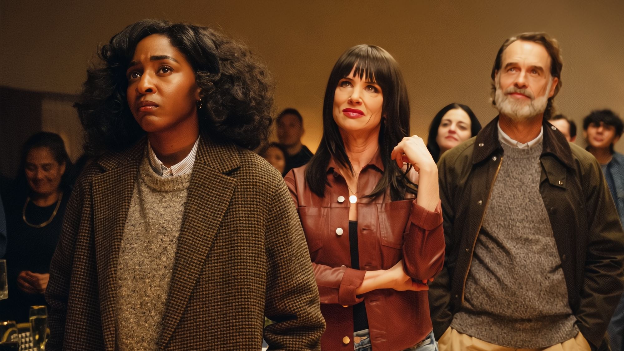 Ayo Edebiri, Juliette Lewis and Murray Bartlett in Opus