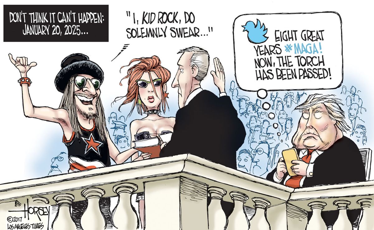 Political cartoon U.S. Trump Kid Rock celebrity president | The Week