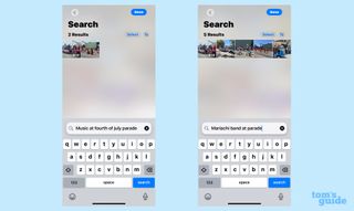 Search terms showing different results in iOS 18.1 photos search