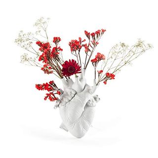 Seletti Love in Bloom Heart Vase, White