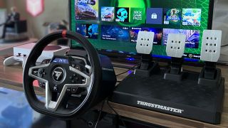 Thrustmaster T248X racing wheel with T3PM magnetic pedals connected to an Xbox Series S