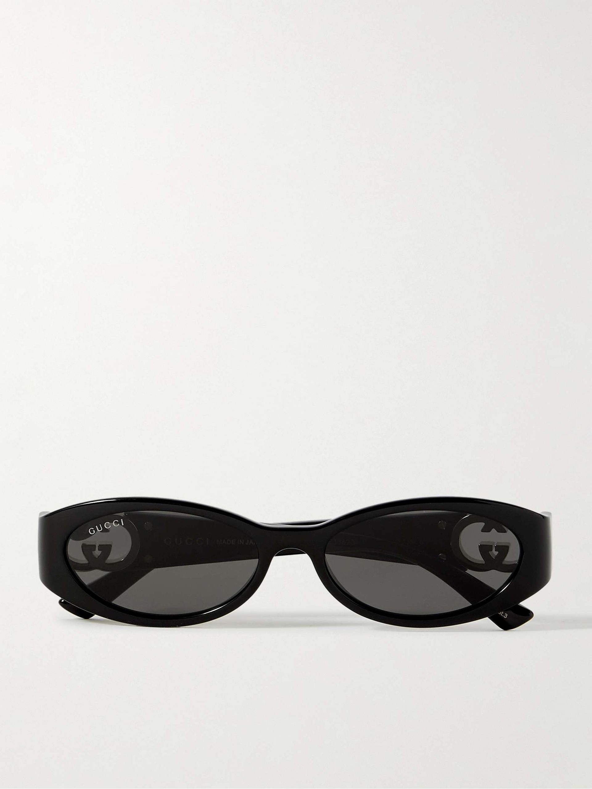 Oval-Frame Acetate and Gold-Tone Sunglasses