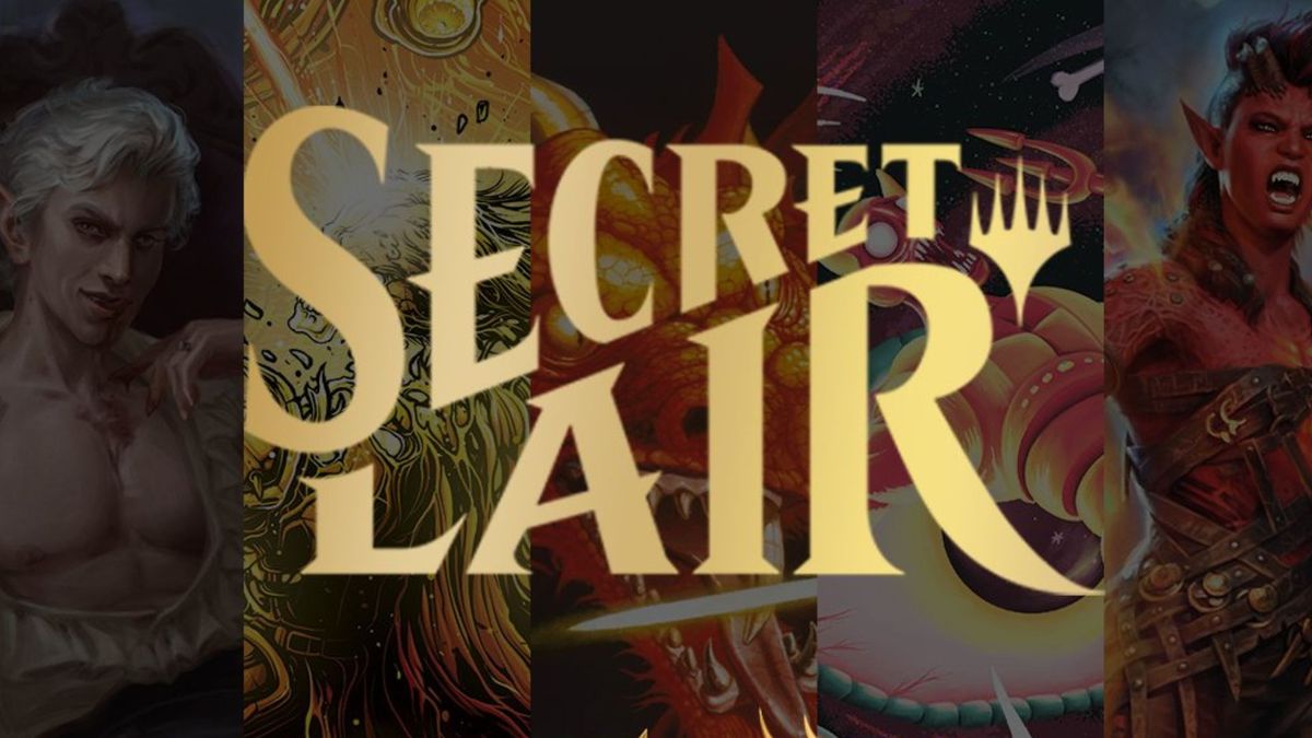 Secret Lair logo on BG3 and D&amp;D background