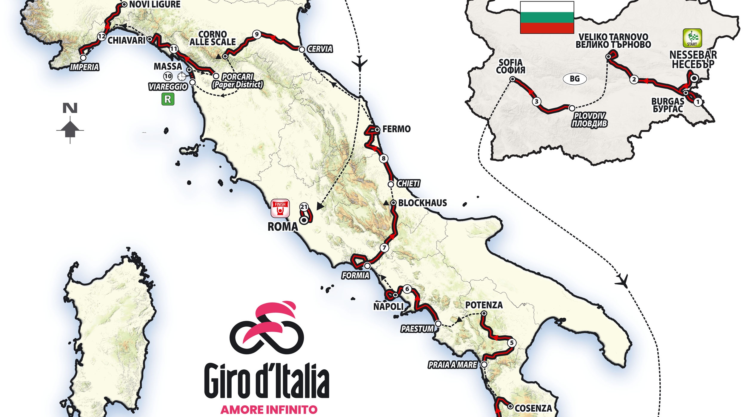 Giro d&#039;Italia 2026 route map