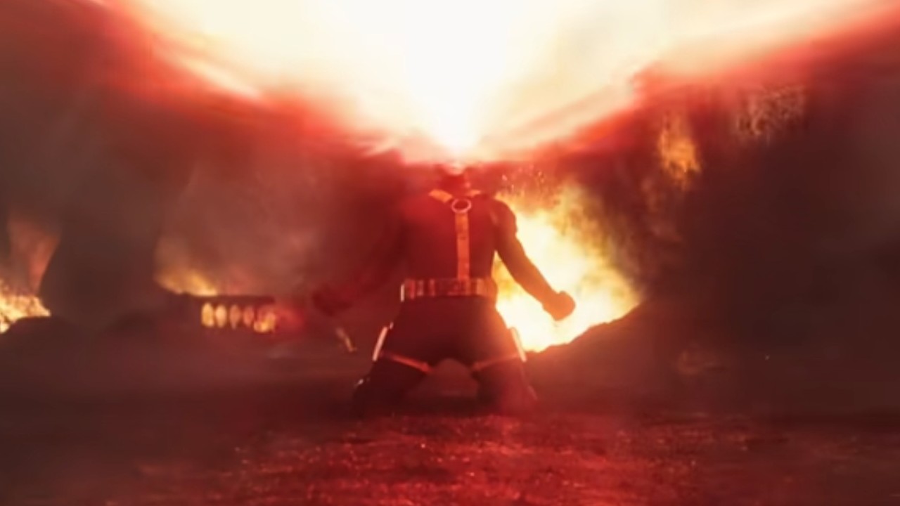 Cyclops shooting a gigantic optic blast in Avengers: Doomsday