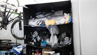 A few of the teams used plastic bike boxes as shelving