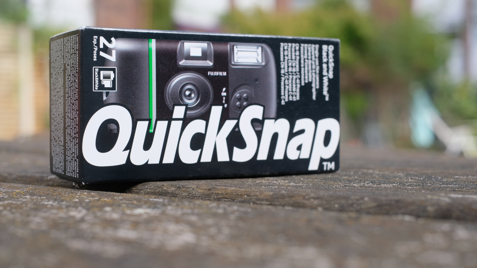 Photograph of Fujifilm QuickSnap Black and White disposable camera