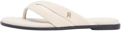 Tommy Hilfiger Women's Elevated Toe Post Lth Sandal Fw0fw09216 Flat Sandals, Beige (classic Beige), 6