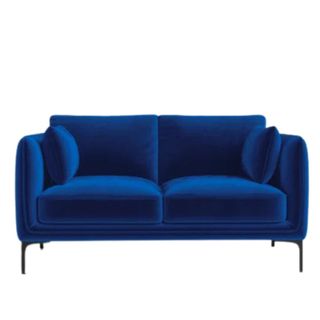 Blue velvet sofa