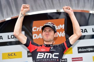 Tejay van Garderen is pumped to be collecting the leader's jersey
