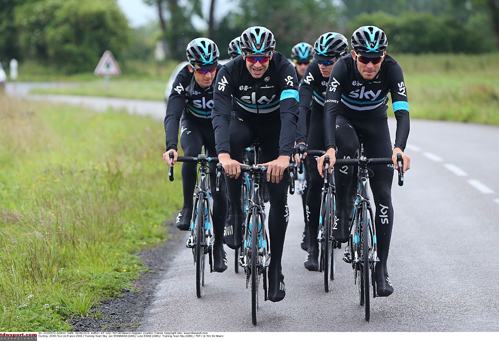 Team Sky training ahead of the Tour de France in Mont-Saint-Michel