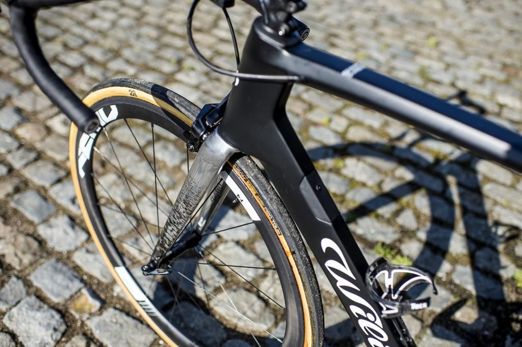 Terpstra's forks have been given a special wrap for the Tour of Flanders and Paris-Roubaix