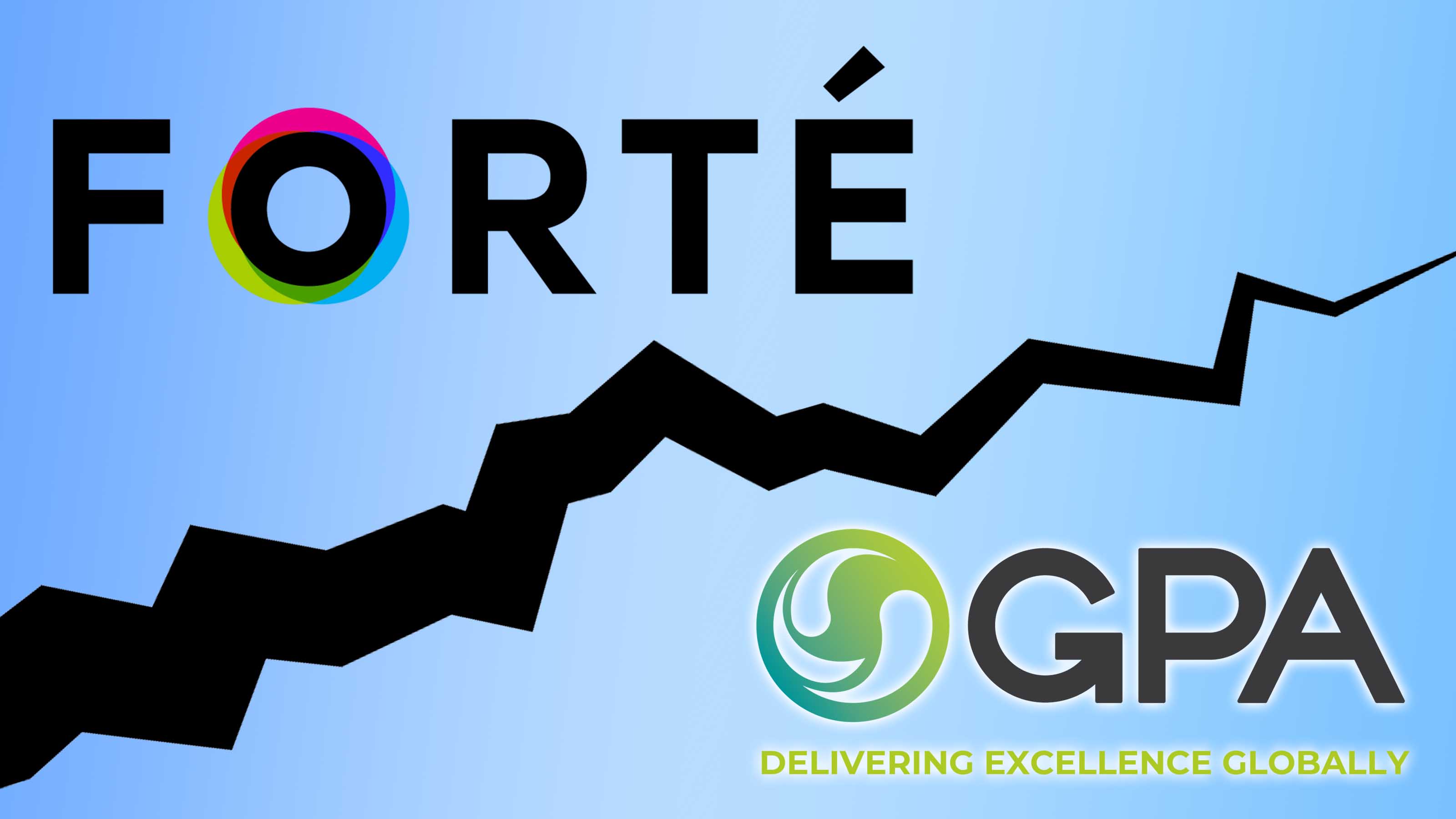 FORTE and GPA logos divided by a crack