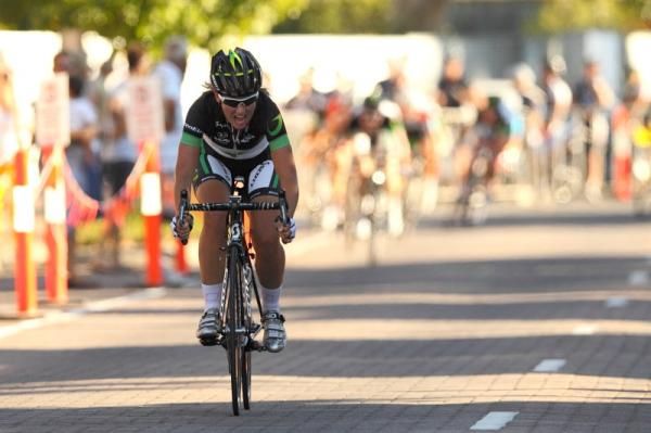 Preparing for her victory, Alexis Rhodes (GreenEDGE-AIS) was almost 150 metres ahead at the finish.