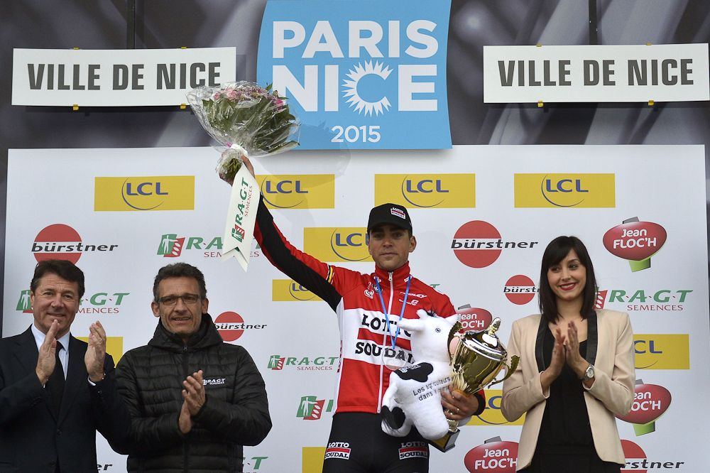 Tony Gallopin on the podium.