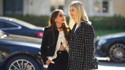 Chloe Harrouche and Linda Tol at Paris Fashion Week
