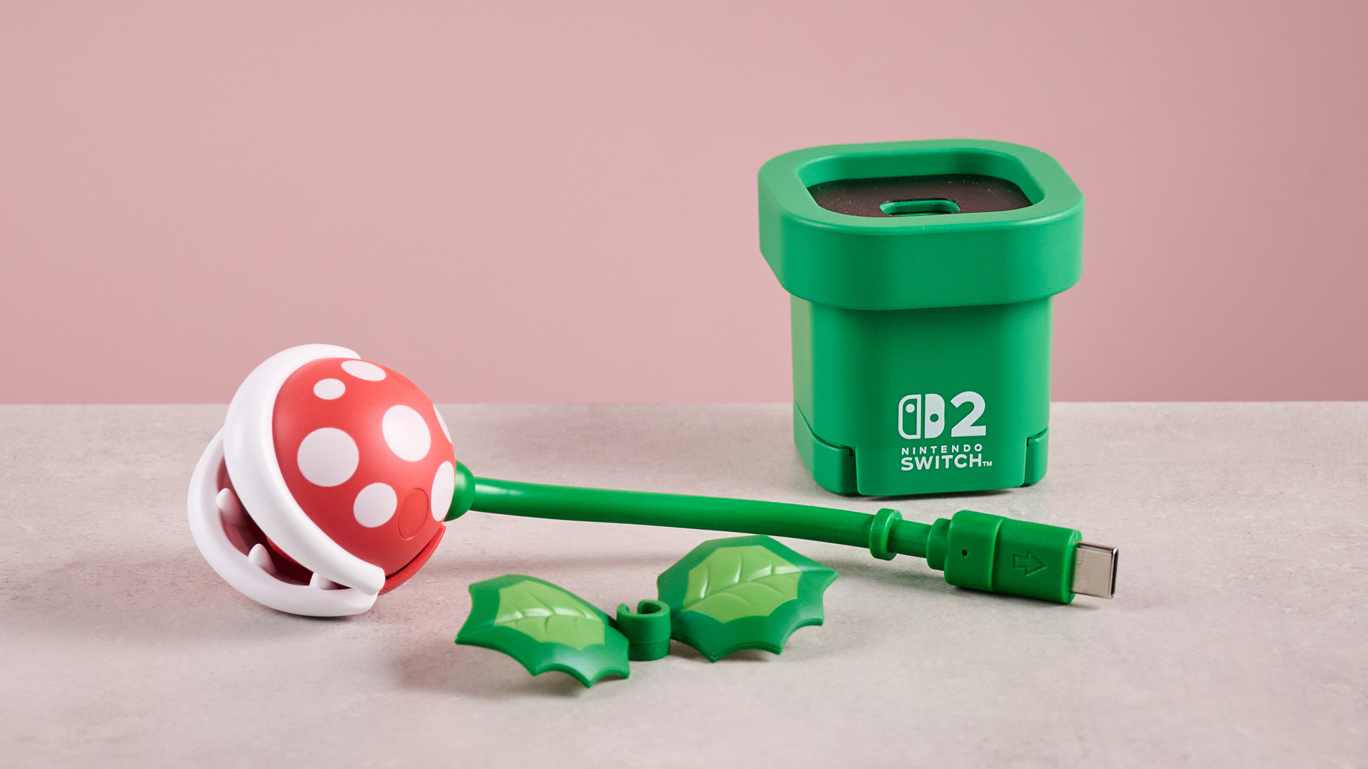 Hori Piranha Plant Camera for Nintendo Switch 2 parts on a table