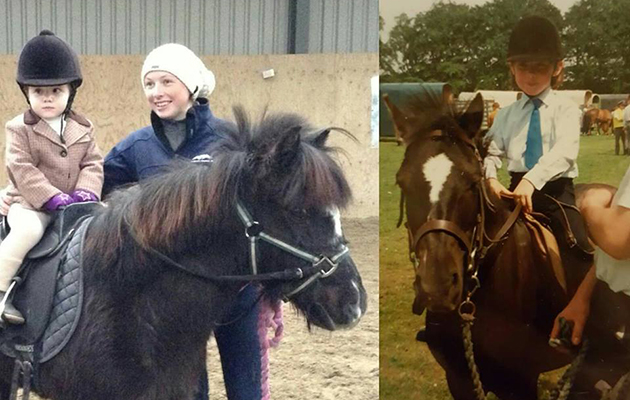 &lsquo;Twenty-five years apart with our beloved Beauty who we lost this summer aged 33. I&rsquo;m four in the picture on the right and on the left is a photo from almost two years ago of me leading my niece, then aged four.&rsquo; &mdash; Grainne Rose