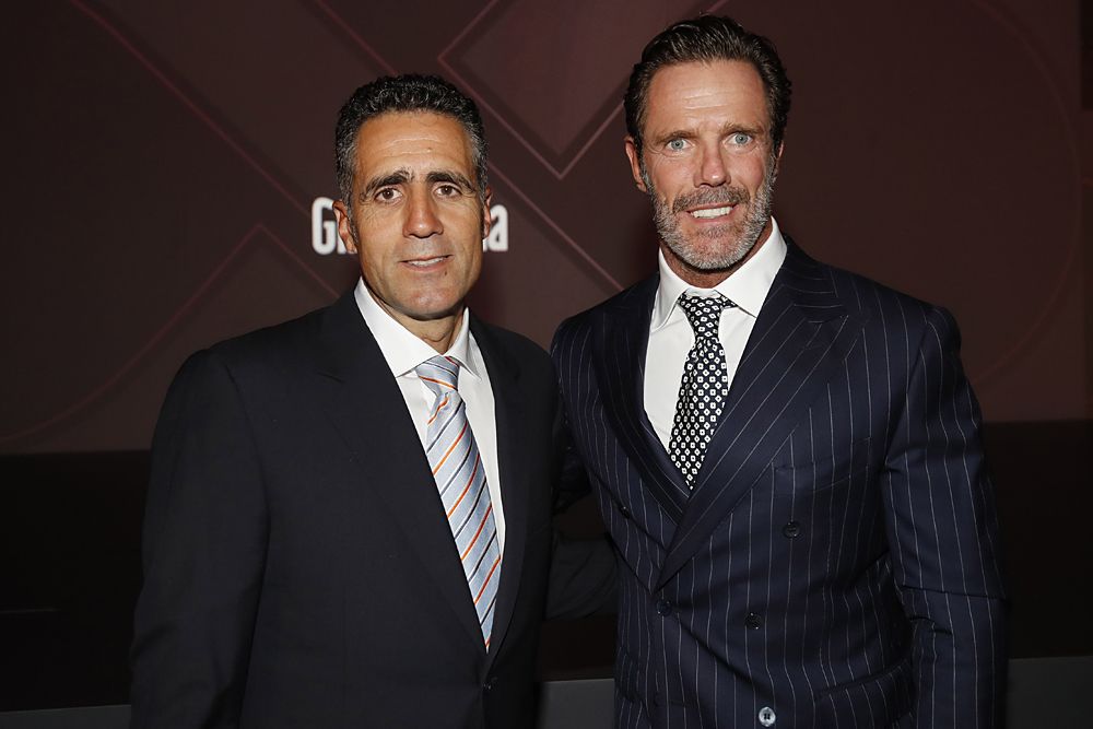 Mario Cipollini and Miguel Indurain at the 2017 Giro d'Italia presentation
