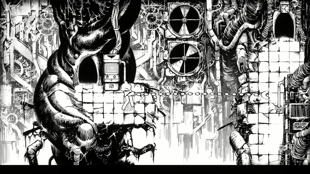 A monochrome art video game