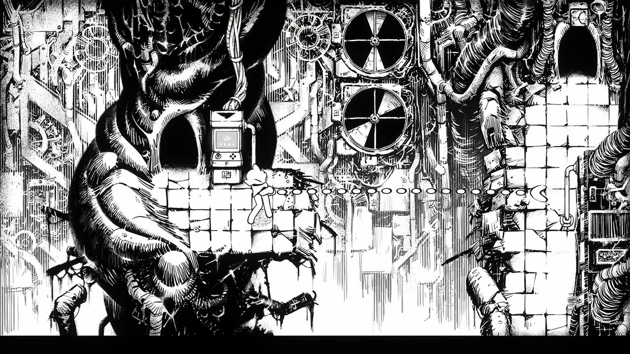A monochrome art video game