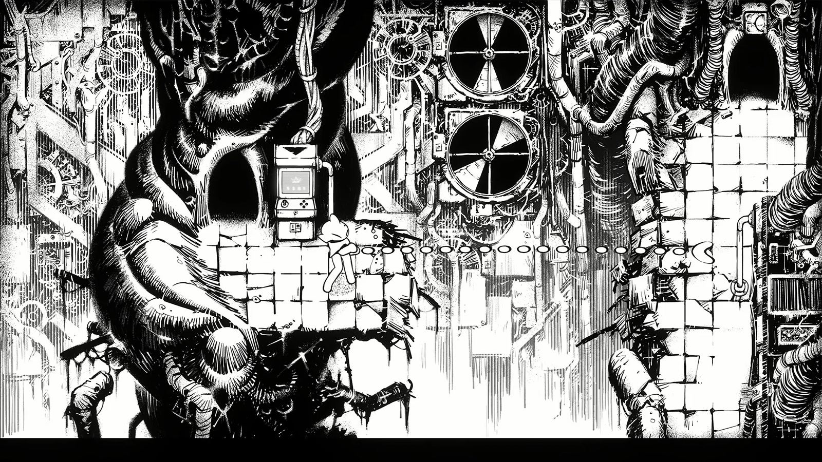 A monochrome art video game