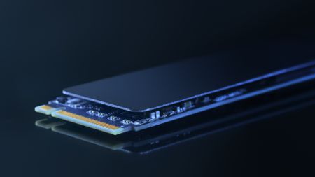 SSD against a blue black background