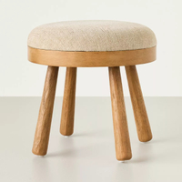 Hearth & Hand with Magnolia Upholstered Round Top Mid Century Ottoman 
