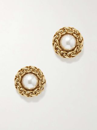 JENNIFER BEHR Marit Gold-Plated Faux Pearl Earrings