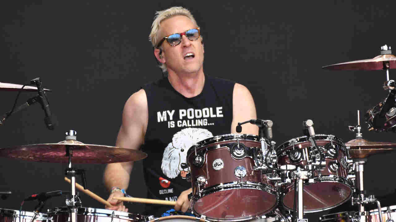 Josh Freese performing onstage with Foo Fighters in 2023