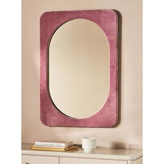 Anthropologie pink velvet mirror